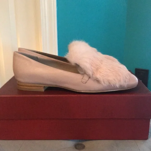 Donald J. Pliner Lilian Flat with Rabbit Fur.